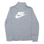 NIKE Boys Grey & Black Zip Up Jacket L Polyester Blend Sports Casual