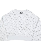 NIKE Womens White Crew Neck M Cotton Blend Sweatshirt Logo Print