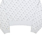 NIKE Womens White Crew Neck M Cotton Blend Sweatshirt Logo Print