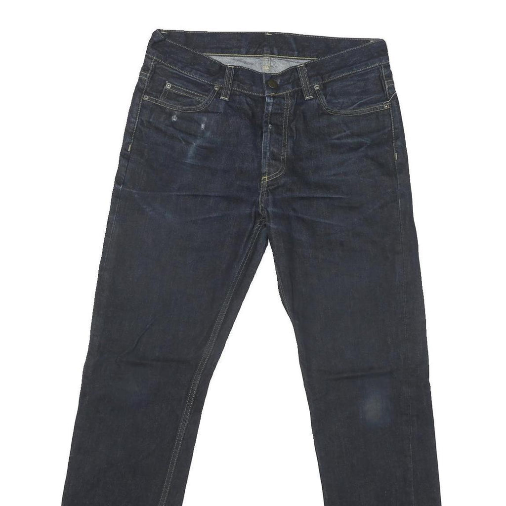 CARHARTT Mens Jeans Blue Regular Straight Denim W30 L30 Button Closure