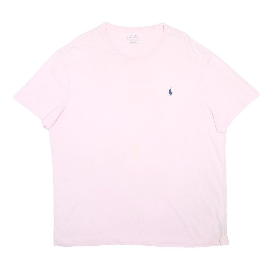 POLO RALPH LAUREN Mens Pink Cotton Blend T-Shirt XL Short Sleeve Crew Neck