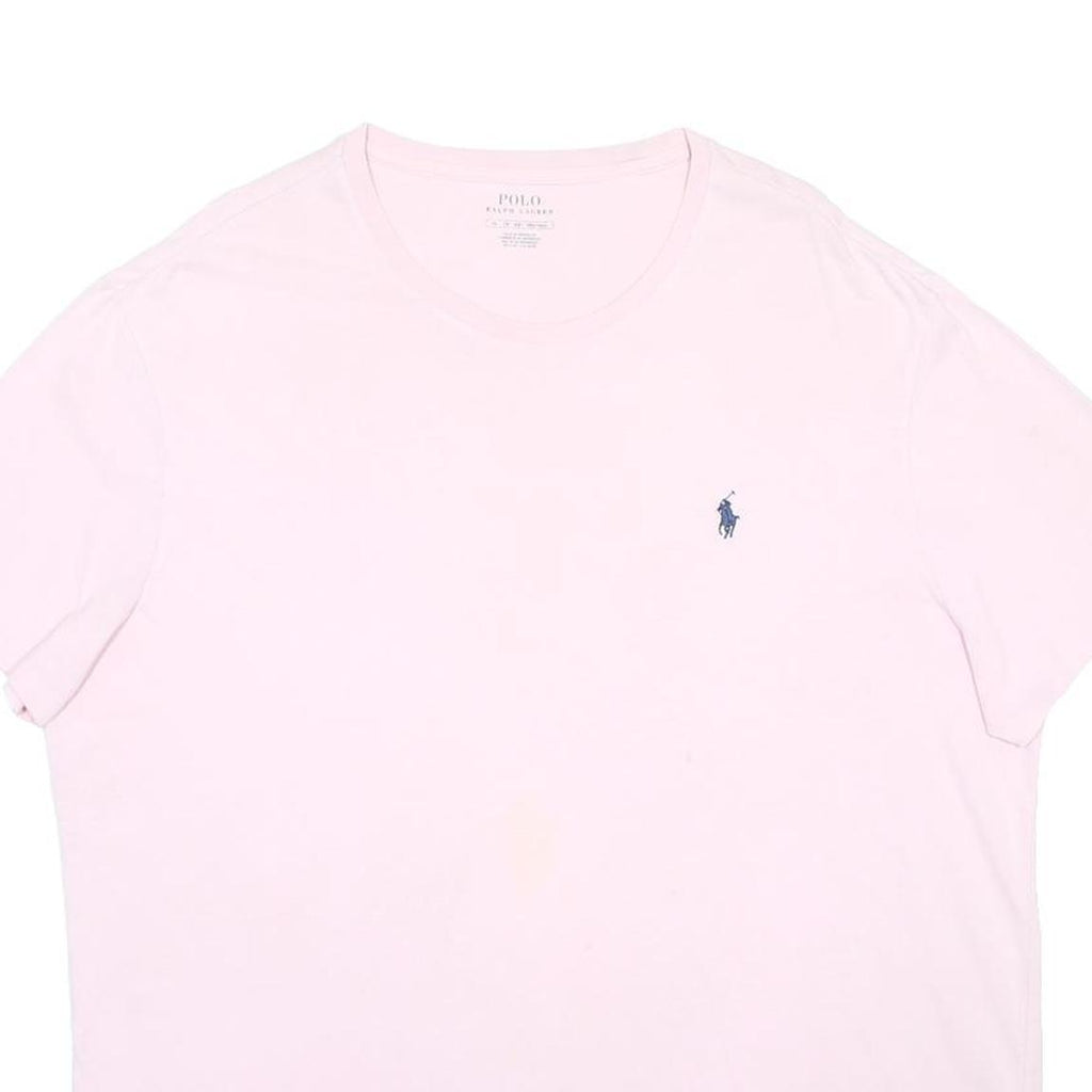 POLO RALPH LAUREN Mens Pink Cotton Blend T-Shirt XL Short Sleeve Crew Neck