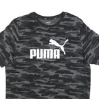 PUMA Mens Black & Grey Camouflage Casual T-Shirt L Short Sleeve Crew Neck Logo