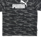 PUMA Mens Black & Grey Camouflage Casual T-Shirt L Short Sleeve Crew Neck Logo