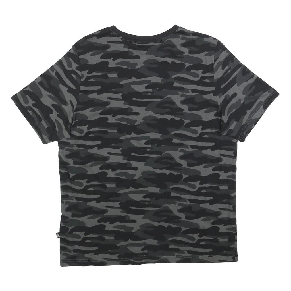 PUMA Mens Black & Grey Camouflage Casual T-Shirt L Short Sleeve Crew Neck Logo