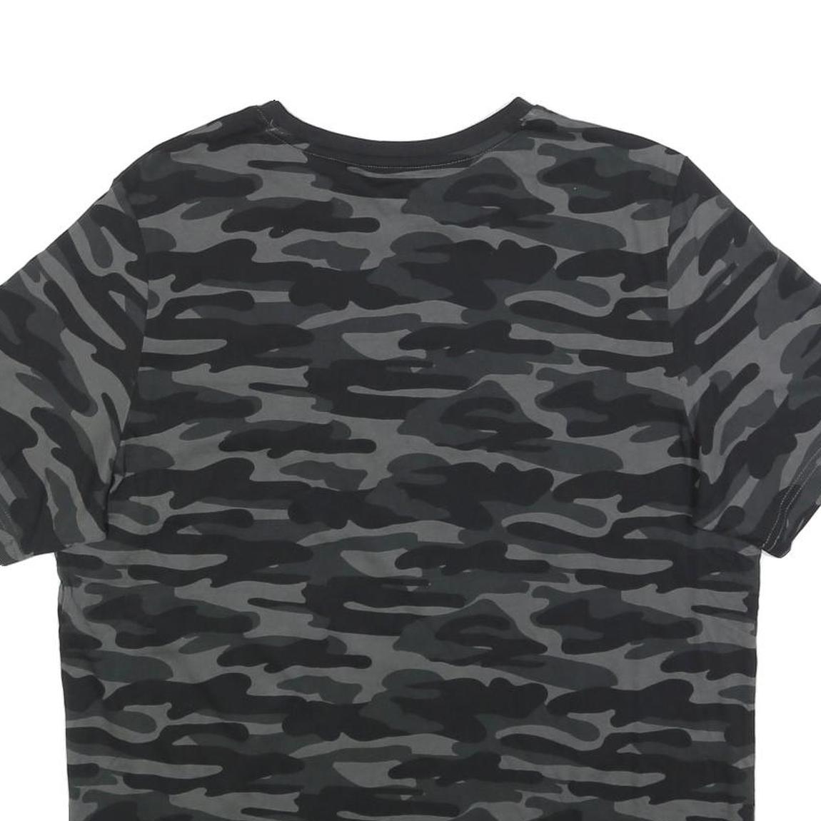 PUMA Mens Black & Grey Camouflage Casual T-Shirt L Short Sleeve Crew Neck Logo