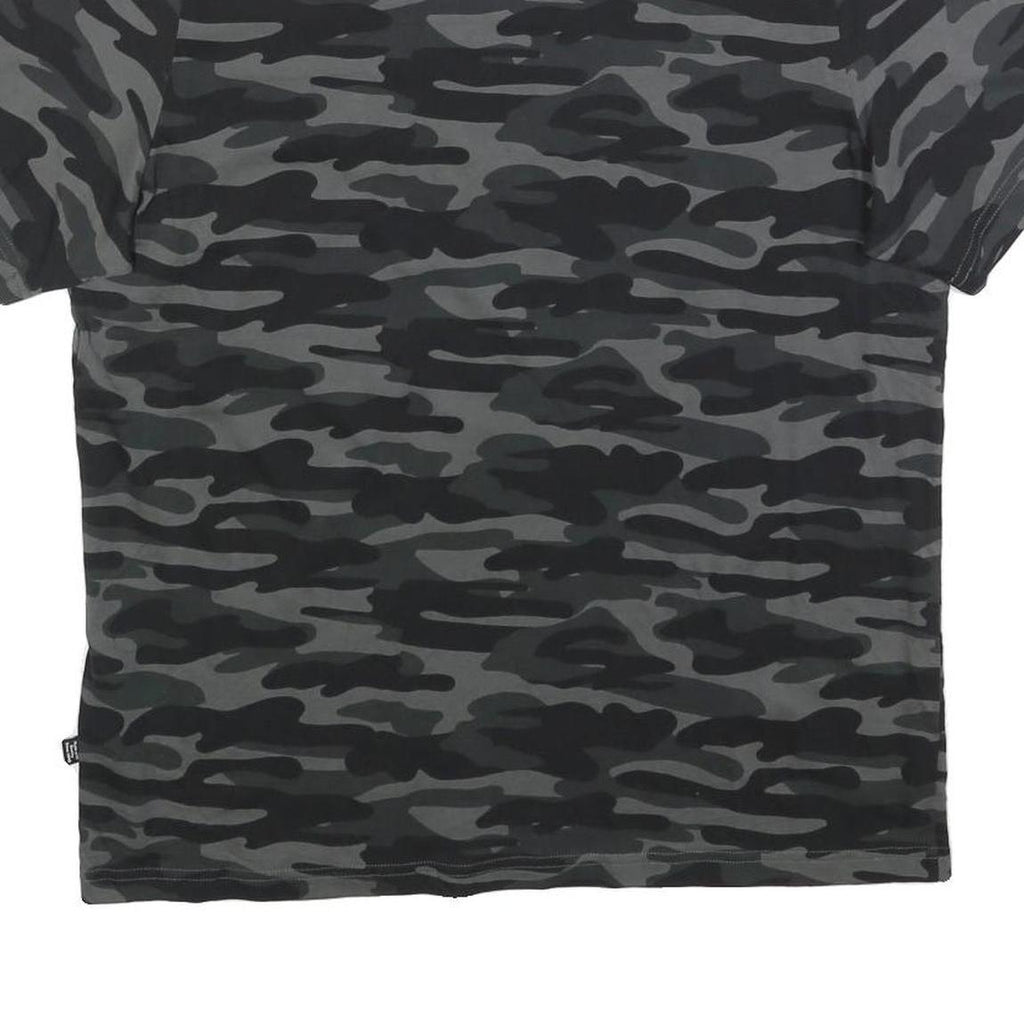 PUMA Mens Black & Grey Camouflage Casual T-Shirt L Short Sleeve Crew Neck Logo