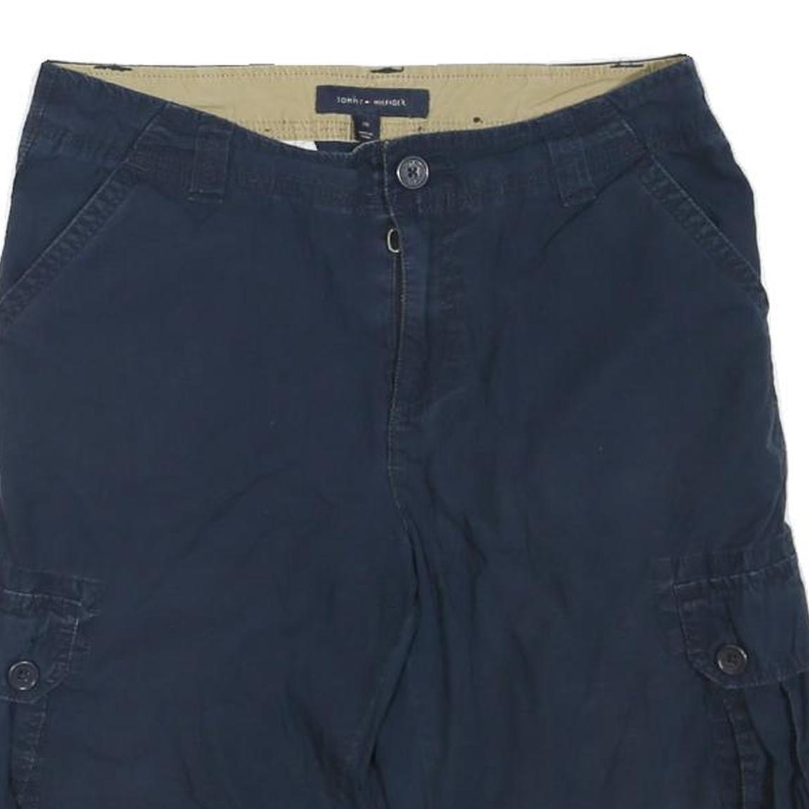TOMMY HILFIGER Mens Navy Cargo Shorts M W32 Cotton Blend Casual Comfort