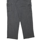 Mens Cotton Blend Relaxed Fit Cargo Trousers Black W30 L28 Casual Cargo Pockets