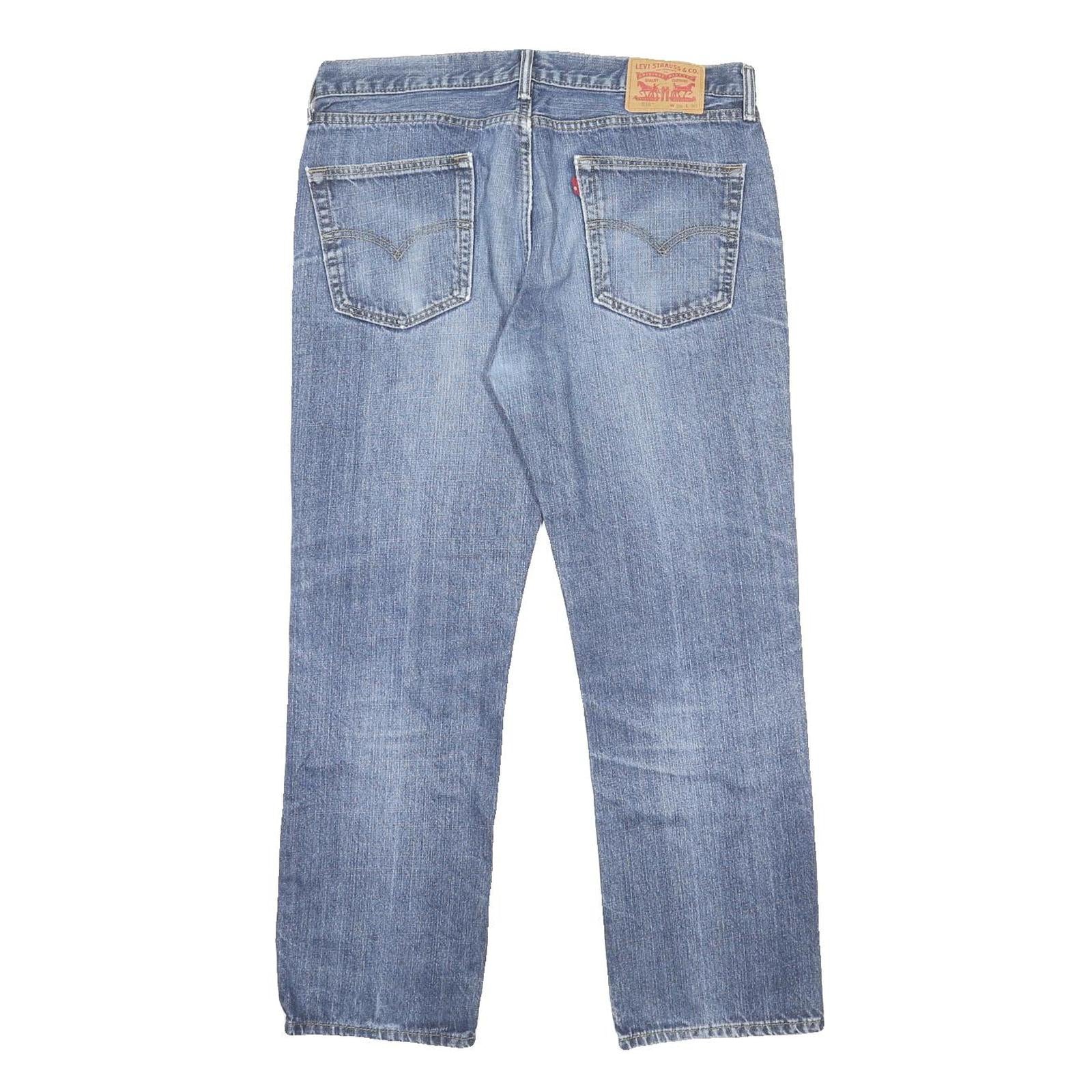 LEVI'S 514 Mens Jeans Blue Slim Straight Denim Medium W36 L30 Classic Cotton Zip