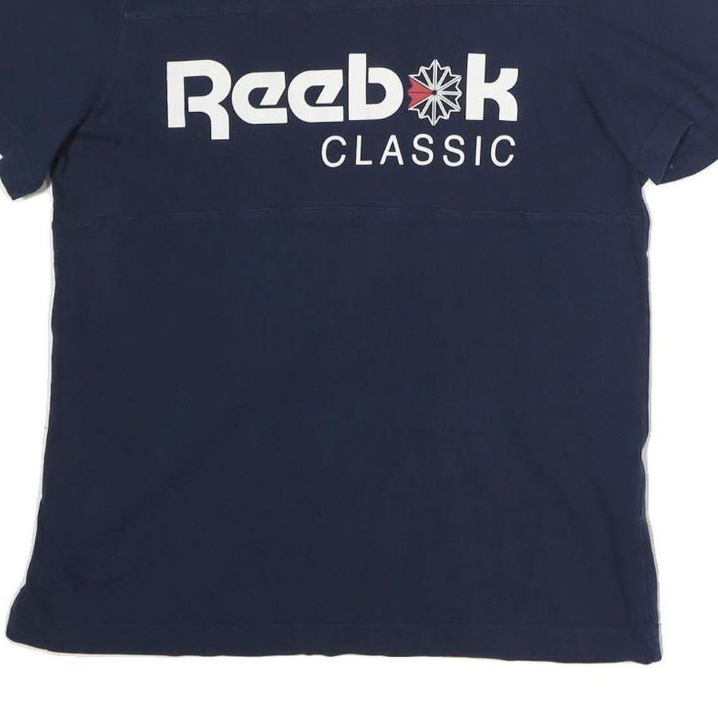 REEBOK Mens Blue Classic T-Shirt M Short Sleeve Crew Neck Printed Logo