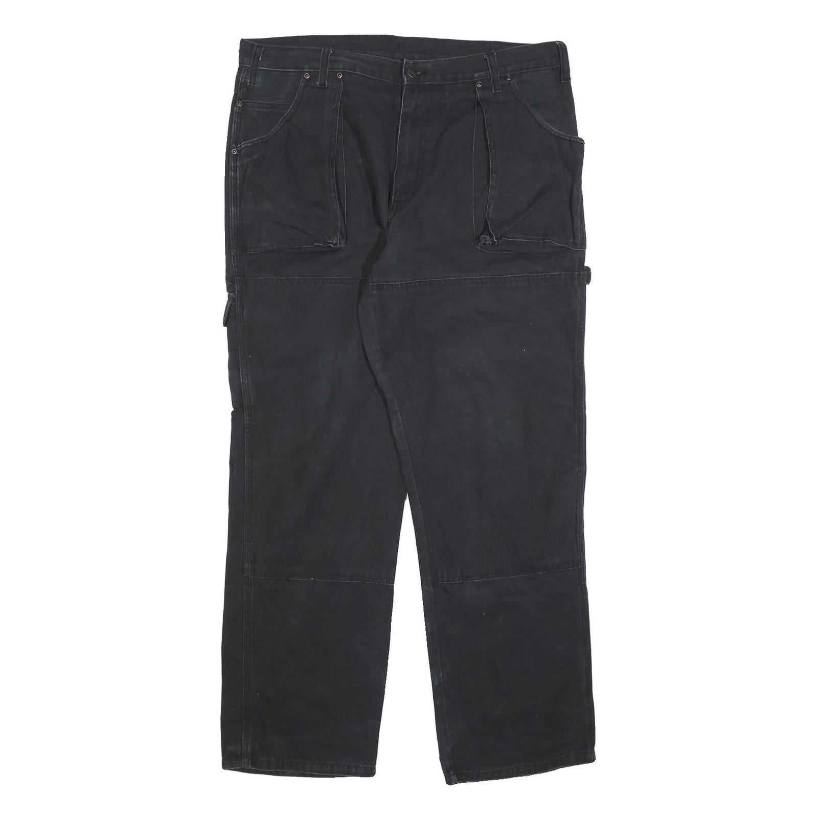 DICKIES Mens Jeans Black Regular Straight Denim W38 L32 Workwear Casual