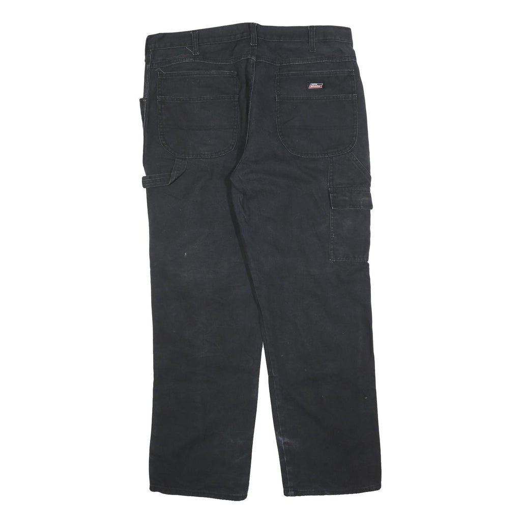 DICKIES Mens Jeans Black Regular Straight Denim W38 L32 Workwear Casual