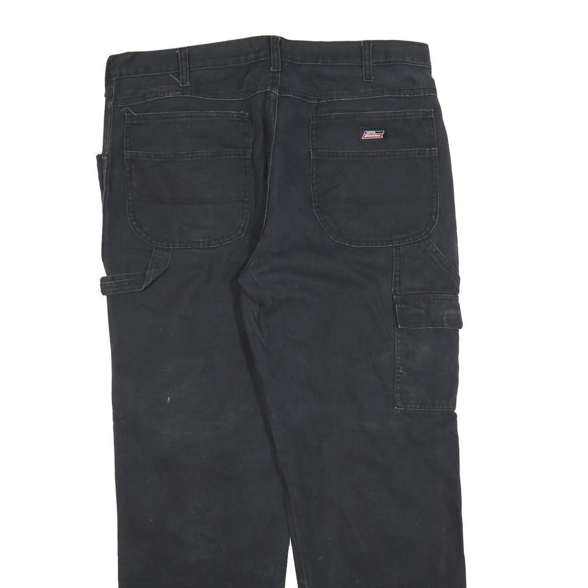 DICKIES Mens Jeans Black Regular Straight Denim W38 L32 Workwear Casual