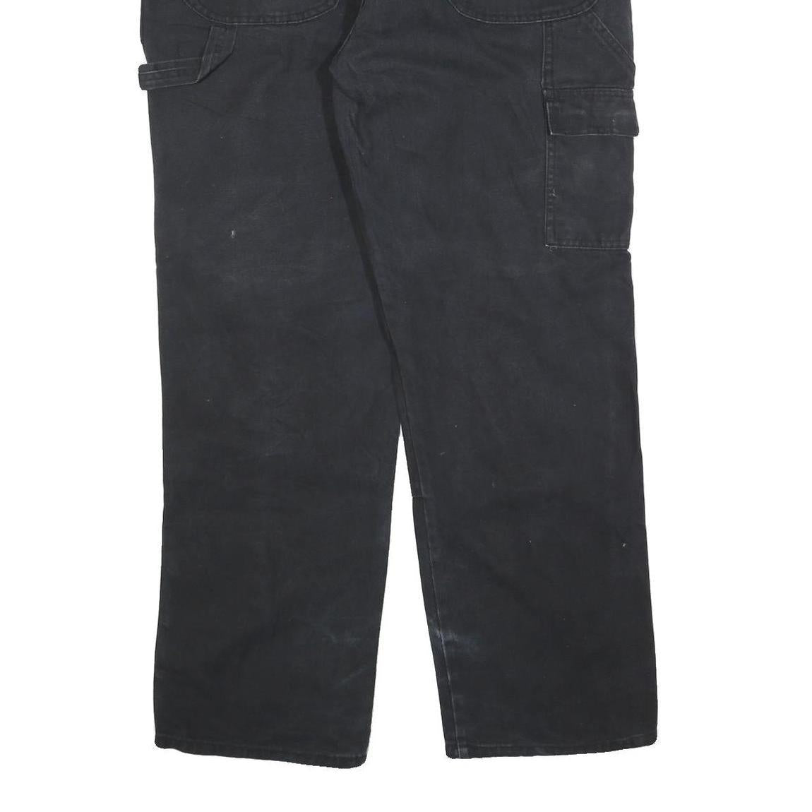 DICKIES Mens Jeans Black Regular Straight Denim W38 L32 Workwear Casual