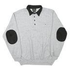 SCANDIA WOODS Mens Grey & Black Collar L Cotton Blend Sweatshirt Pullover
