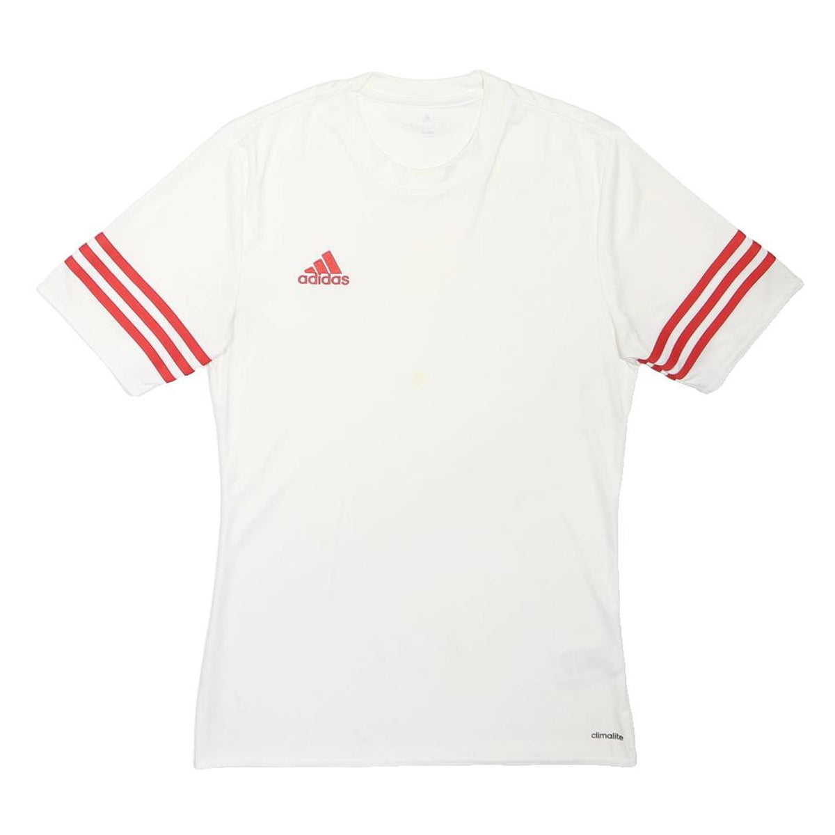 ADIDAS Mens White & Red Classic T-Shirt S Short Sleeve Crew Neck Sportswear