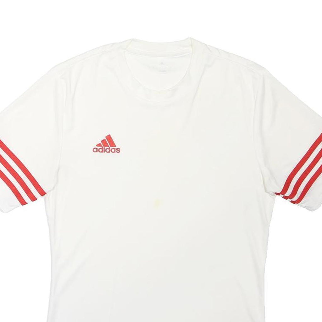 ADIDAS Mens White & Red Classic T-Shirt S Short Sleeve Crew Neck Sportswear