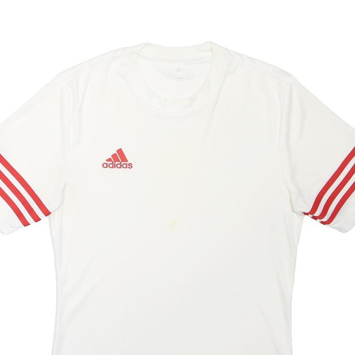 ADIDAS Mens White & Red Classic T-Shirt S Short Sleeve Crew Neck Sportswear