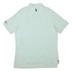 RALPH LAUREN Mens Green & White Striped Golf Short Sleeve Polo Shirt L Golf