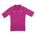 NIKE Mens Pink Referee Swiss Unihockey Short Sleeve Polo Shirt S Official
