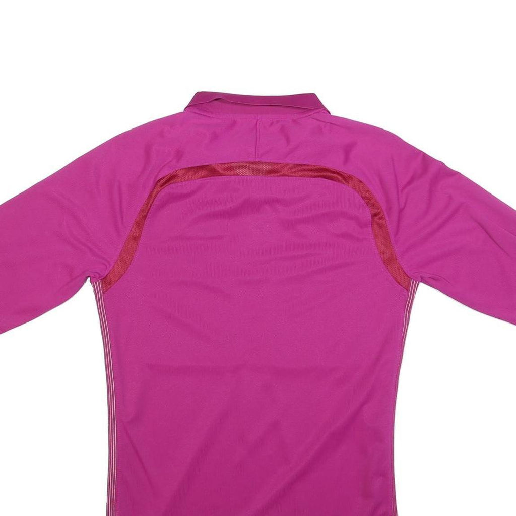 NIKE Mens Pink Referee Swiss Unihockey Short Sleeve Polo Shirt S Official