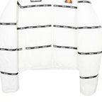 ELLESSE Womens White Jacket UK 6 Polyamide Zip Logo Tape Casual Lightweight