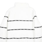 ELLESSE Womens White Jacket UK 6 Polyamide Zip Logo Tape Casual Lightweight