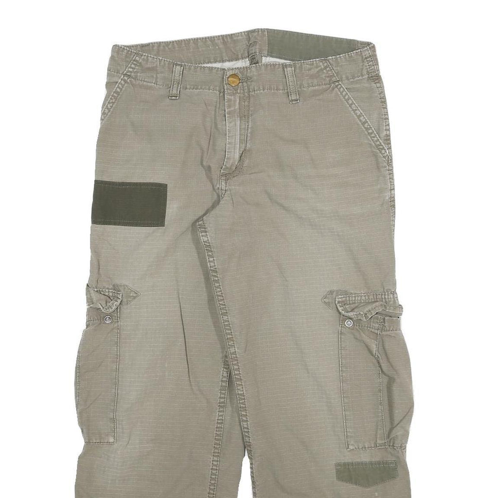 CARHARTT Womens Cotton Blend Beige Relaxed Wide-Leg Trousers W29 L25 Cargo