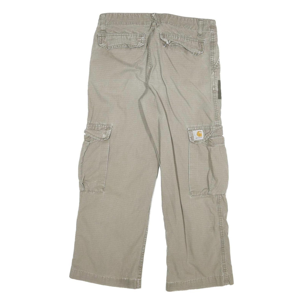 CARHARTT Womens Cotton Blend Beige Relaxed Wide-Leg Trousers W29 L25 Cargo