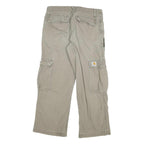 CARHARTT Womens Cotton Blend Beige Relaxed Wide-Leg Trousers W29 L25 Cargo