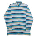 Mens Shirt Blue 90s Striped Long Sleeve L