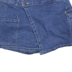 NO BOUNDARIES Womens Blue Denim Wrap Mini Skirt Cotton Blend Size S Casual
