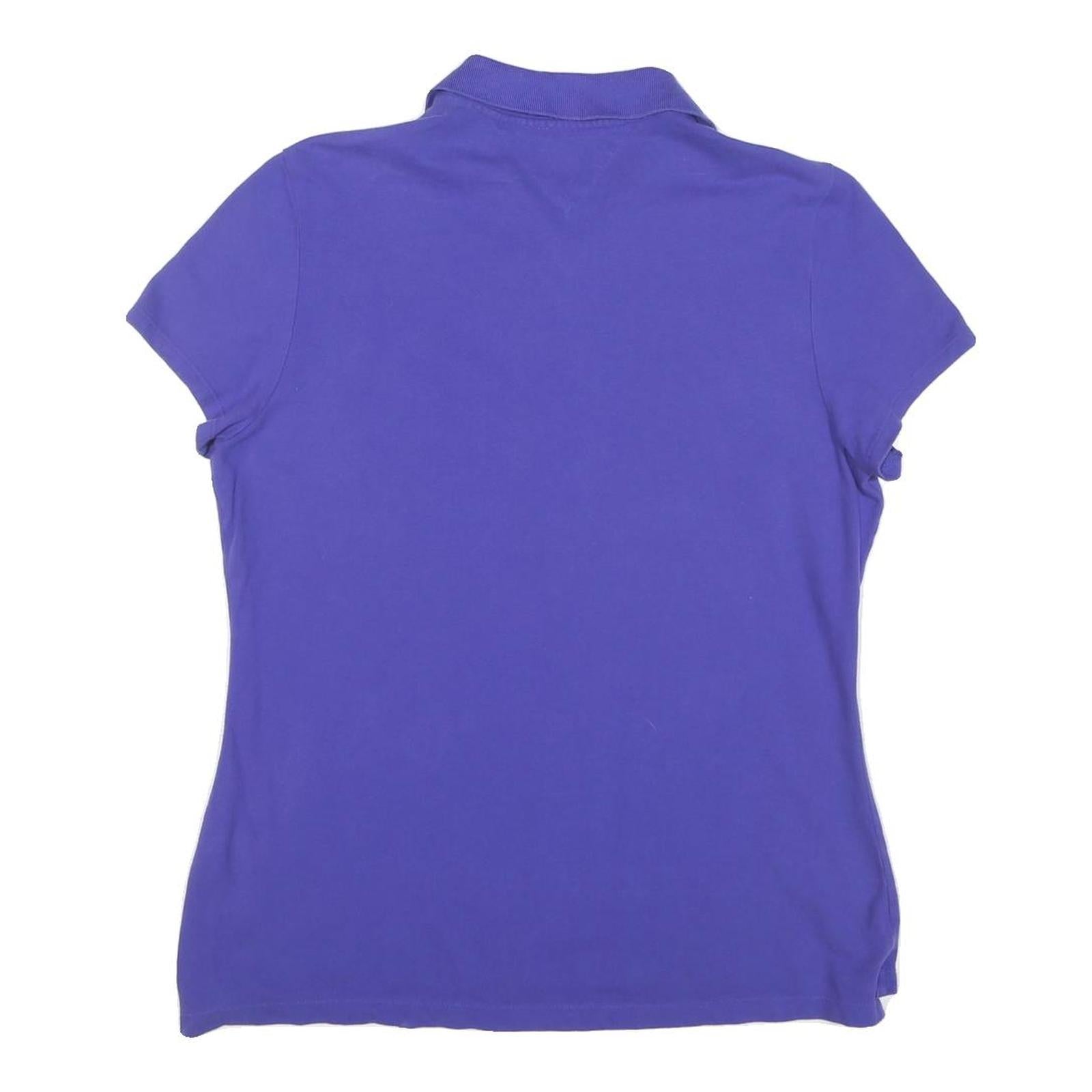 TOMMY HILFIGER Womens Blue Polo Shirt Short Sleeve XL Cotton Blend Casual