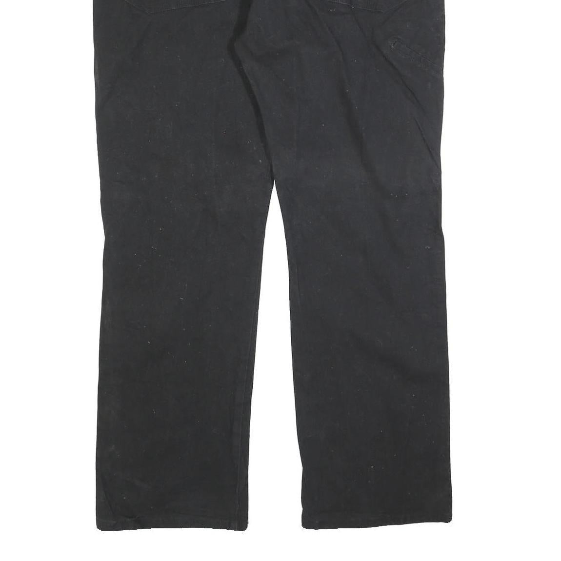 DICKIES Mens Black Relaxed Straight Denim W38 L32 Workwear Zip Fly Cotton Blend