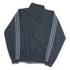 ADIDAS Womens Black & Blue Zip Jacket UK 10 Polyester Track Sports Casual
