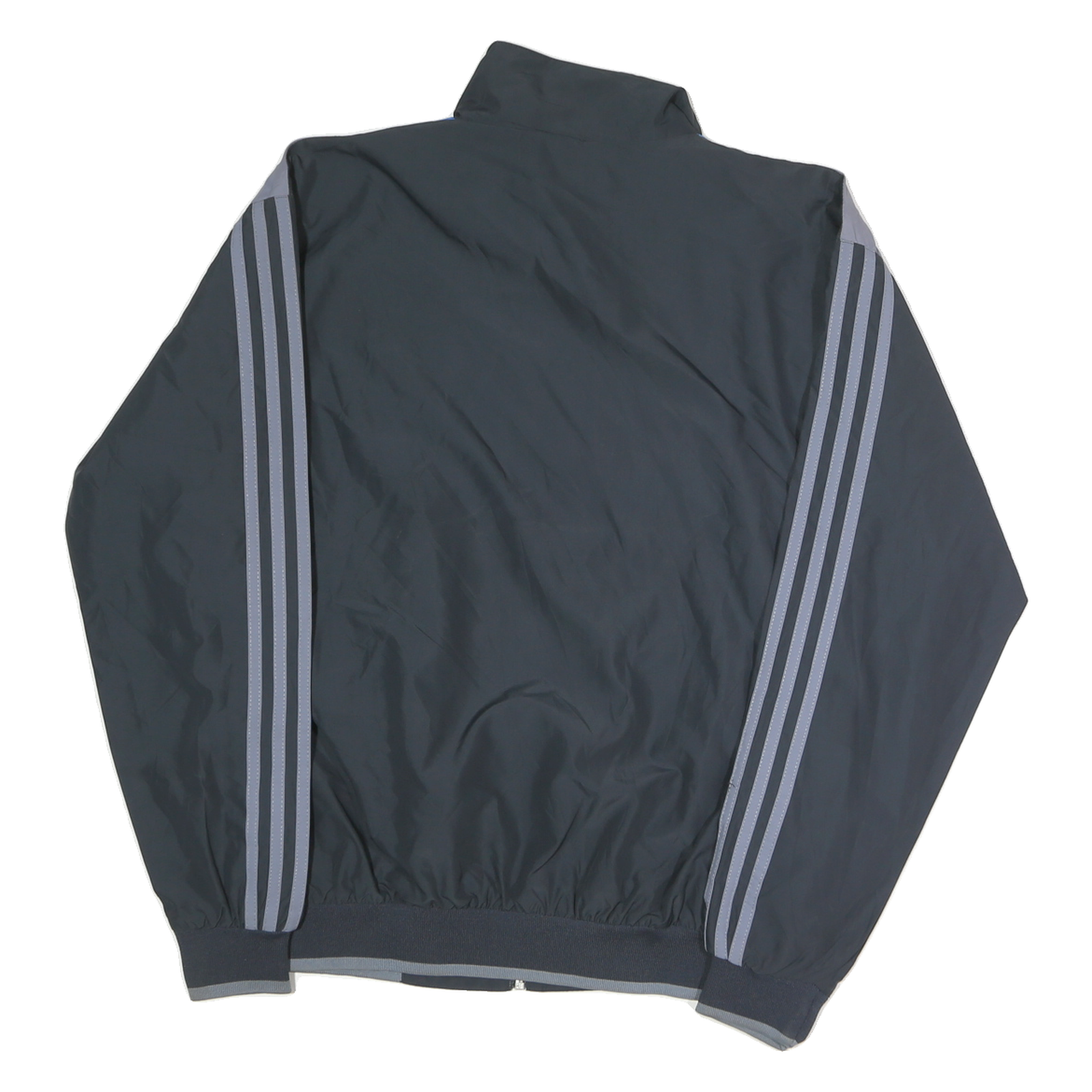 ADIDAS Womens Black & Blue Zip Jacket UK 10 Polyester Track Sports Casual