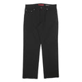 PIERRE CARDIN Mens Black Regular Straight Trousers W35 L30 Classic Zip Closure