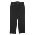 PIERRE CARDIN Mens Black Regular Straight Trousers W35 L30 Classic Zip Closure