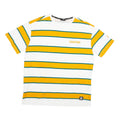 STARTER Mens White & Yellow Striped Classic T-Shirt L Short Sleeve Crew Neck