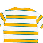 STARTER Mens White & Yellow Striped Classic T-Shirt L Short Sleeve Crew Neck