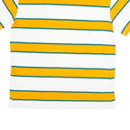STARTER Mens White & Yellow Striped Classic T-Shirt L Short Sleeve Crew Neck