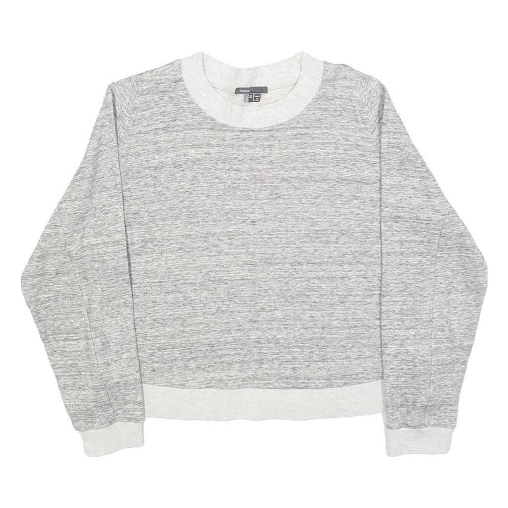 VINCE Womens Grey Sweatshirt XS Crew Neck Cotton Blend Pullover Lightweight
