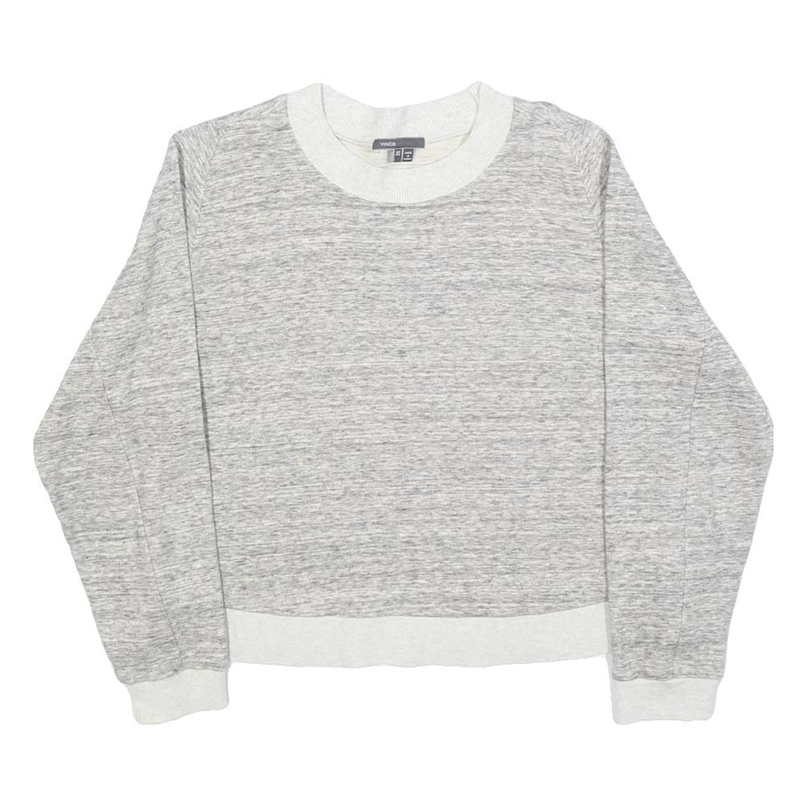 VINCE Womens Grey Sweatshirt XS Crew Neck Cotton Blend Pullover Lightweight