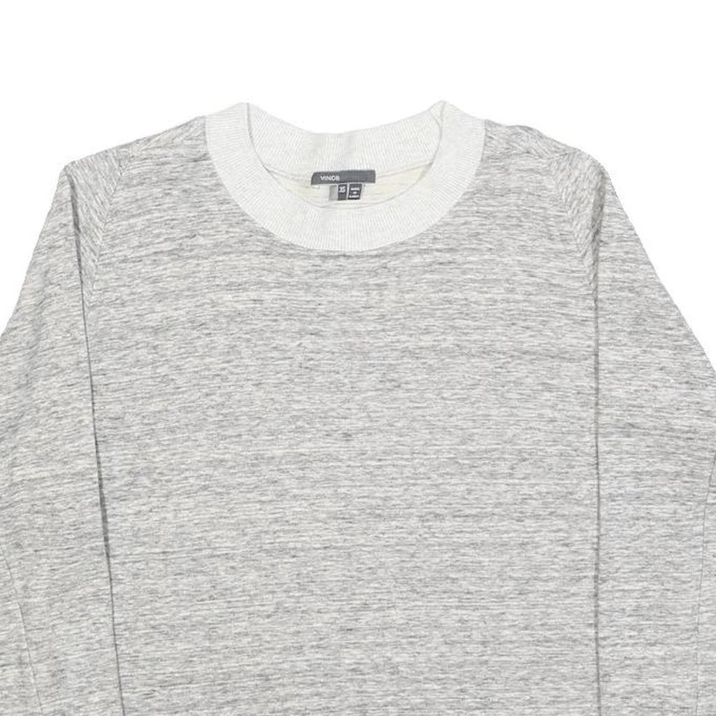 VINCE Womens Grey Sweatshirt XS Crew Neck Cotton Blend Pullover Lightweight
