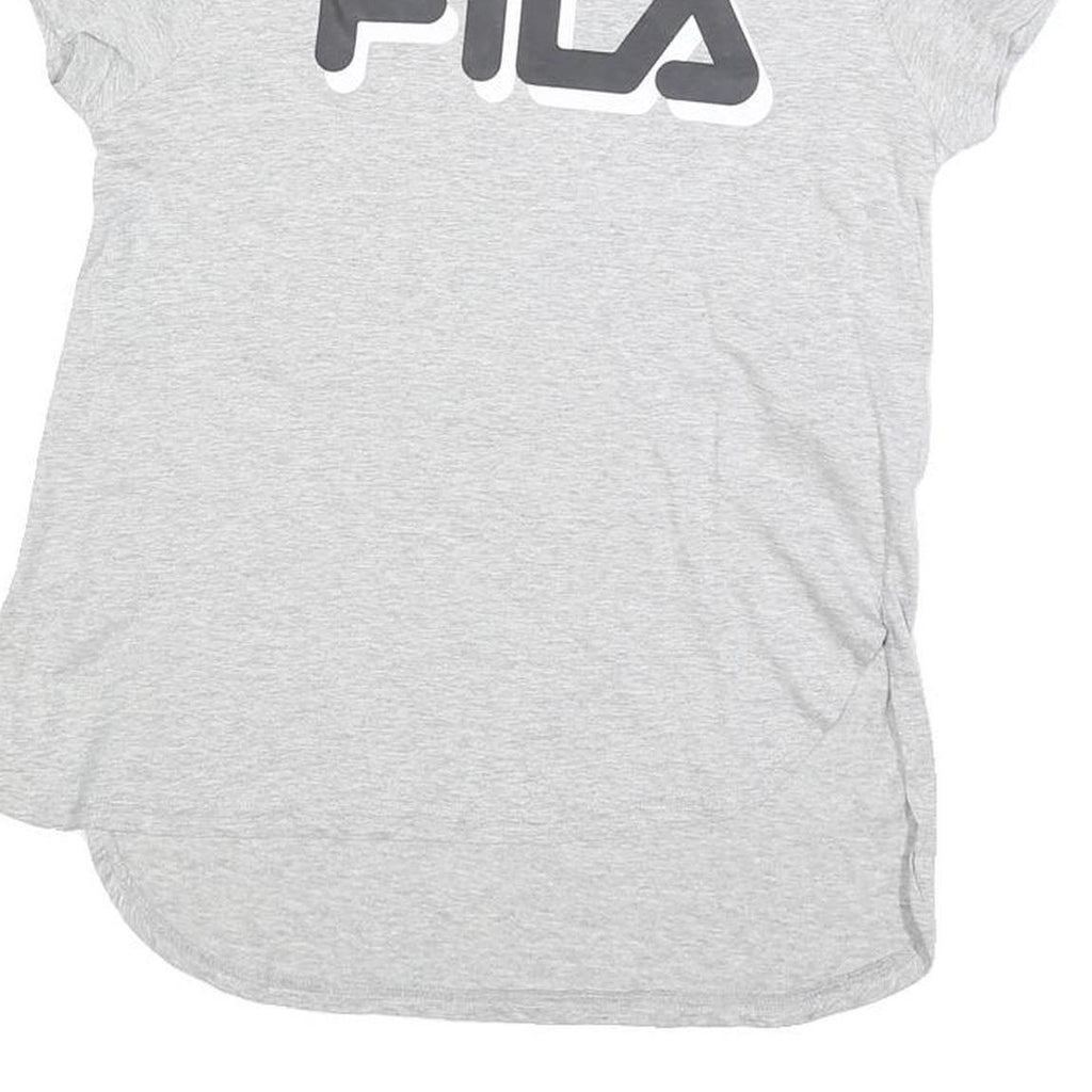 FILA Womens Grey Cotton Blend T-Shirt S Short Sleeve Round Neck Logo Print