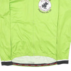JAKROO Mens Green Cycling Jersey XL Long Sleeve Zip Up Full Front Logo Print