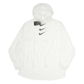 NIKE Womens White Pullover Hoodie L Lightweight Nylon Hooded Sweatshirt