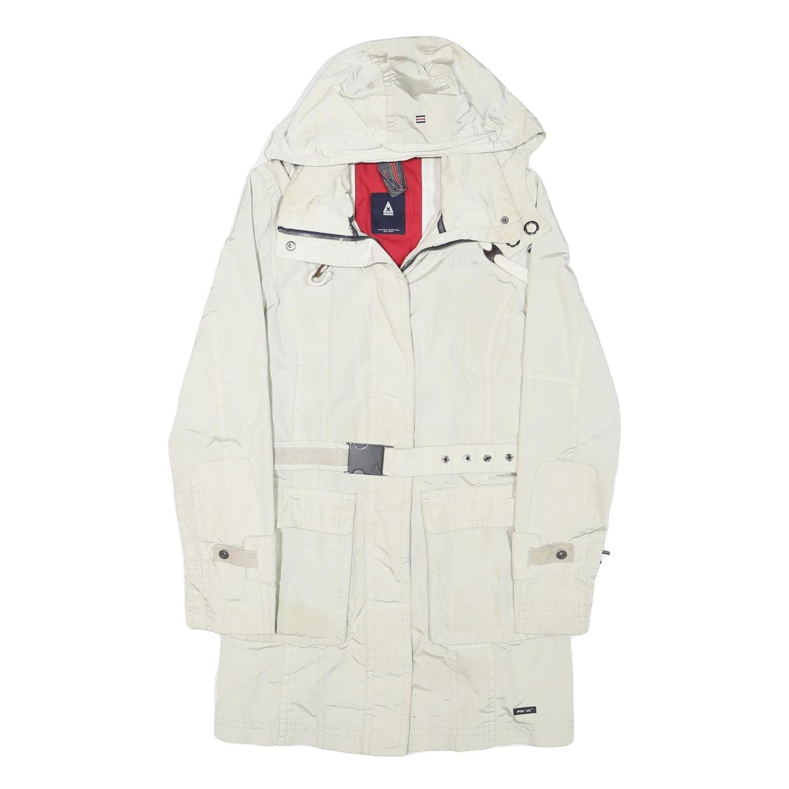 GAASTRA Womens White Lightweight Jacket M Polyester Blend Zip Hooded Casual