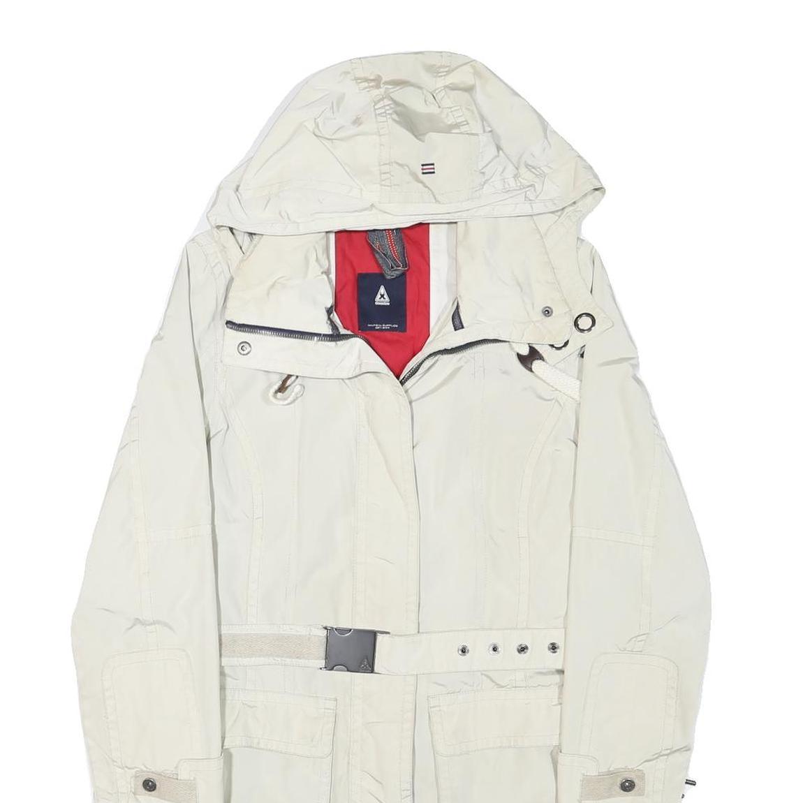 GAASTRA Womens White Lightweight Jacket M Polyester Blend Zip Hooded Casual